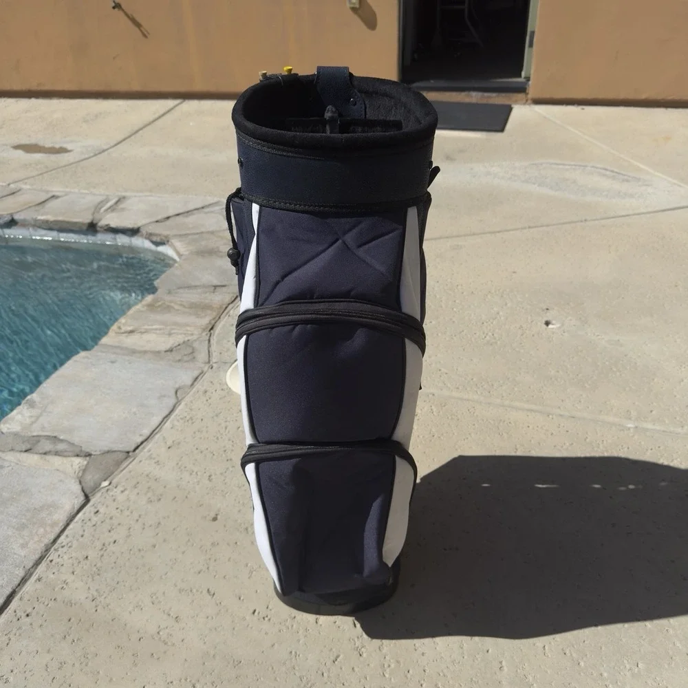 PGA Tour Golf Bag Baby Blue And White Leather And Fabric Great Condition